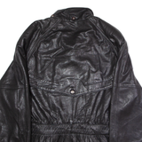 DI CAPRA INTERNATIONAL Mens Coat Black Leather 90s M