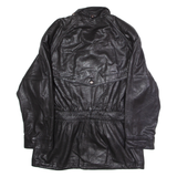 DI CAPRA INTERNATIONAL Mens Coat Black Leather 90s M