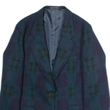WOOLRICH Womens Blazer Jacket Blue Wool 90s Check S
