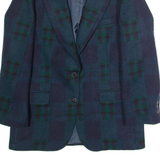 WOOLRICH Womens Blazer Jacket Blue Wool 90s Check S