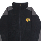 NHL Chicago Blackhawks Mens Fleece Jacket Black USA Colourblock L