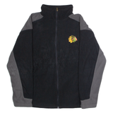 NHL Chicago Blackhawks Mens Fleece Jacket Black USA Colourblock L