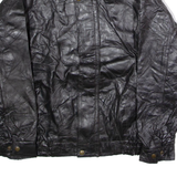 Mens Jacket Black Leather 90s Patchwork L