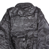 Mens Jacket Black Leather 90s Patchwork L