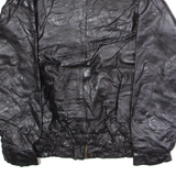 Mens Jacket Black Leather 90s Patchwork L