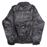 Mens Jacket Black Leather 90s Patchwork L