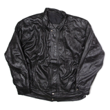 Mens Jacket Black Leather 90s L