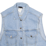 DISNEY Mickey Mouse Womens Denim Waistcoat Blue 90s USA M