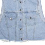DISNEY Mickey Mouse Womens Denim Waistcoat Blue 90s USA M