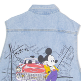 DISNEY Mickey Mouse Womens Denim Waistcoat Blue 90s USA M