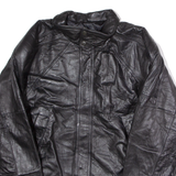 IOU Mens Jacket Black Leather 90s L