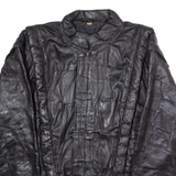 Womens Jacket Black Leather 90s Patchwork XL