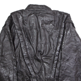 Womens Jacket Black Leather 90s Patchwork XL