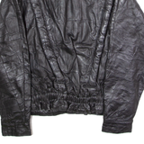 Womens Jacket Black Leather 90s Patchwork XL