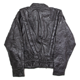 Womens Jacket Black Leather 90s Patchwork XL