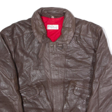 PHILIPPE MONET Mens Jacket Brown Leather 90s L