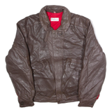 PHILIPPE MONET Mens Jacket Brown Leather 90s L