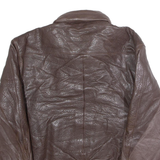 PHILIPPE MONET Mens Jacket Brown Leather 90s L