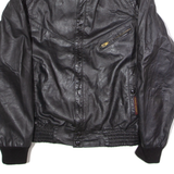 SERGIO VALENTE Mens Jacket Black Leather 90s Hooded M