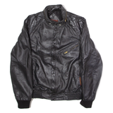 SERGIO VALENTE Mens Jacket Black Leather 90s Hooded M