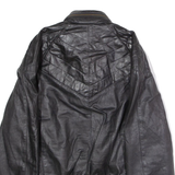SERGIO VALENTE Mens Jacket Black Leather 90s Hooded M