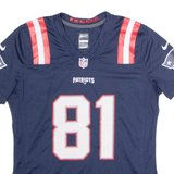 NIKE New England Patriots Home #81 Moss Womens Jersey Blue USA V-Neck M
