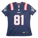 NIKE New England Patriots Home #81 Moss Womens Jersey Blue USA V-Neck M