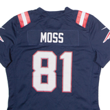 NIKE New England Patriots Home #81 Moss Womens Jersey Blue USA V-Neck M