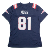 NIKE New England Patriots Home #81 Moss Womens Jersey Blue USA V-Neck M