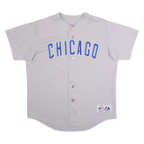 MAJESTIC Chicago Cubs Alternate Mens Jersey Grey USA V-Neck XL