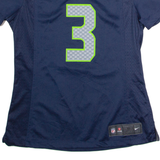 NIKE Seattle Seahawks Home #3 Wilson Womens Jersey Blue USA V-Neck M