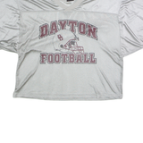 WILSON Dayton Football Cropped Mens Jersey Silver 90s USA V-Neck XL