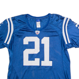 REEBOK Indianapolis Colts Home #21 Sanders Womens Jersey Blue USA Nylon L