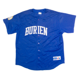 MAJESTIC Burien Baseball #10 Mens Jersey Blue 90s USA V-Neck XL