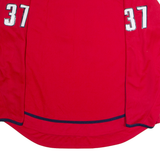 REEBOK #37 Hockey Mens Jersey Red Long Sleeve USA V-Neck 2XL