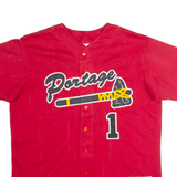 MAJESTIC Portage #1 Baseball Mens Jersey Red USA V-Neck L