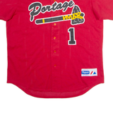 MAJESTIC Portage #1 Baseball Mens Jersey Red USA V-Neck L