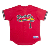 MAJESTIC Portage #1 Baseball Mens Jersey Red USA V-Neck L