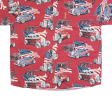 CLEARWATER Cars USA Mens Shirt Red Crazy Pattern L