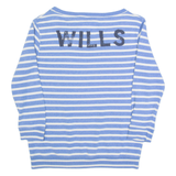 JACK WILLS Striped Womens Sweatshirt Blue UK 10