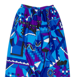 Womens Straight Skirt Blue Midi Crazy Pattern S