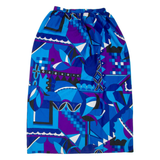 Womens Straight Skirt Blue Midi Crazy Pattern S