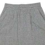 Womens Pencil Skirt Black Short Wool Check M