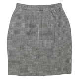 Womens Pencil Skirt Black Short Wool Check M