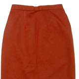 Womens Pencil Skirt Orange Knee Length Wool S