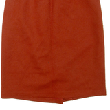Womens Pencil Skirt Orange Knee Length Wool S