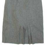 Womens Pleated Skirt Grey Knee Length Wool S