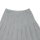BRIGGS NEW YORK Womens Pleated Skirt Black Knee Length Wool Houndstooth M