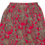 Womens Pencil Skirt Red Short Paisley S