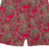 Womens Pencil Skirt Red Short Paisley S